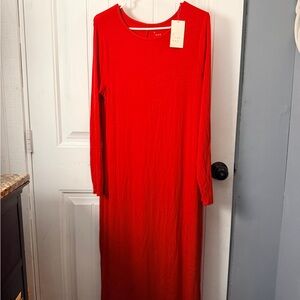 a new day Red Long Sleeve Maxi Dress